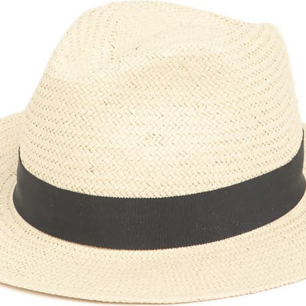 🎉HP🎉 NEW Kate Spade Trilby Hat in Natural with Black Trim - Picture 2 of 12